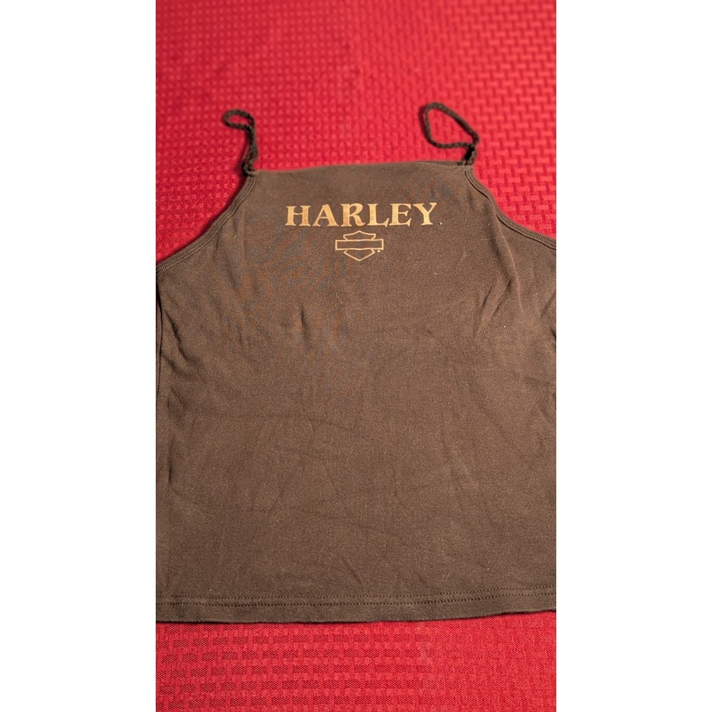 Harley Davidson Braided Spaghetti‎ Strap XL Sleeveless Top Brown